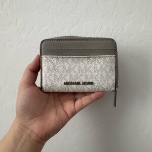 Michael Kors Metallic Silver and Gray Card Holder